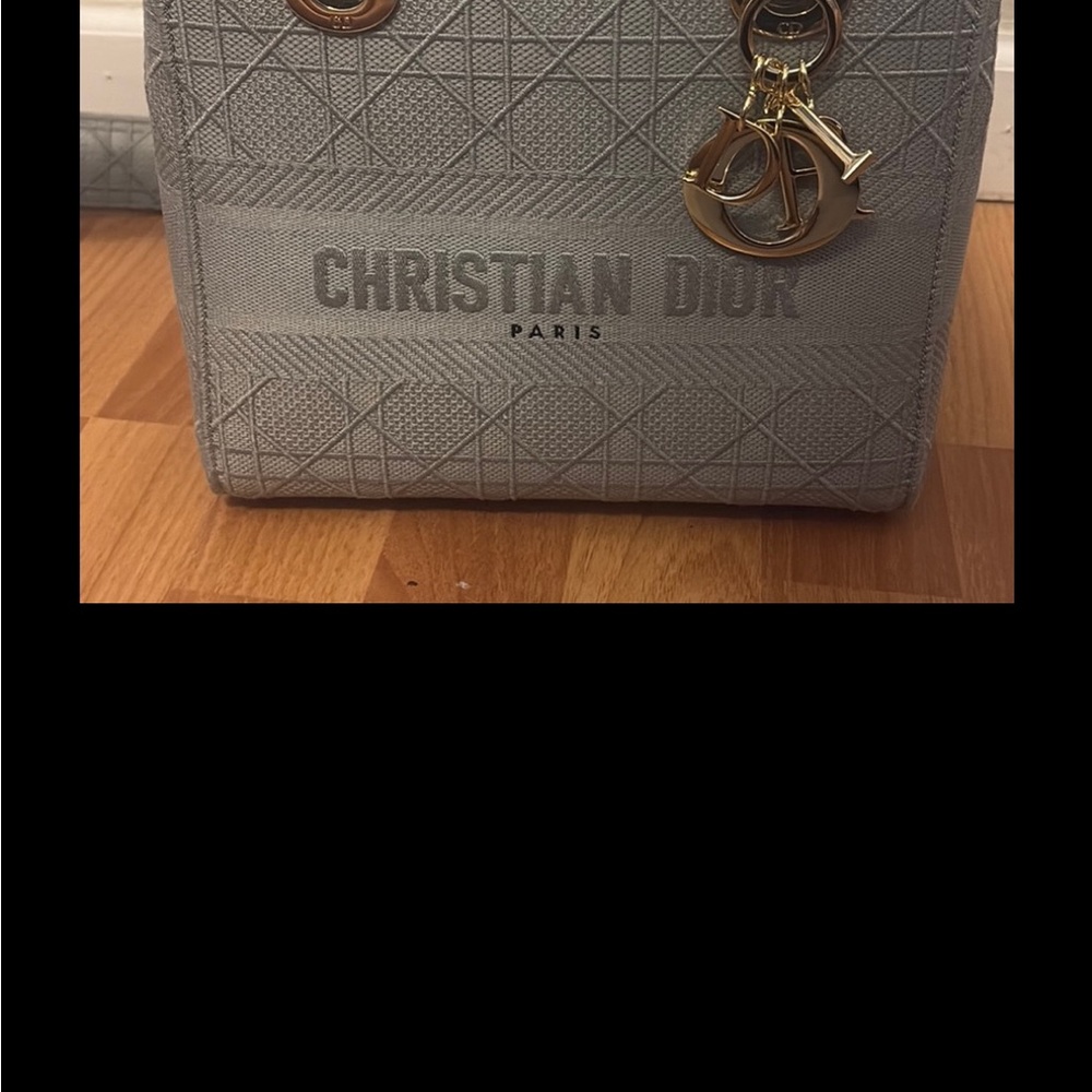 Grey  Satchel with Iconic Quilted Pattern and Gold Hardware
